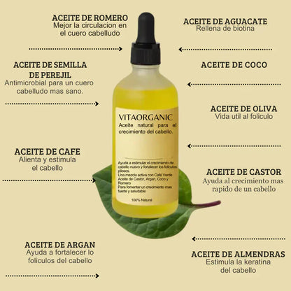 Vitaorganic - Aceite Para El Crecimiento del Cabello 🌿